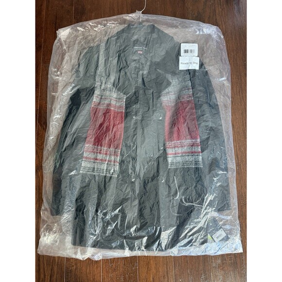 London Fog Womens Wool Double Breasted Peacoat With Scarf Pea Coat Black Large - Picture 7 of 12